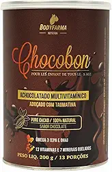 Bodyfarma Nutrition Achocolatado Saudável Chocobon multivitamínico com 13 vitaminas ativas, 7 minerais e ômega 3 sem açúcar, Complemento alimentar para toda família - Lata 200g
