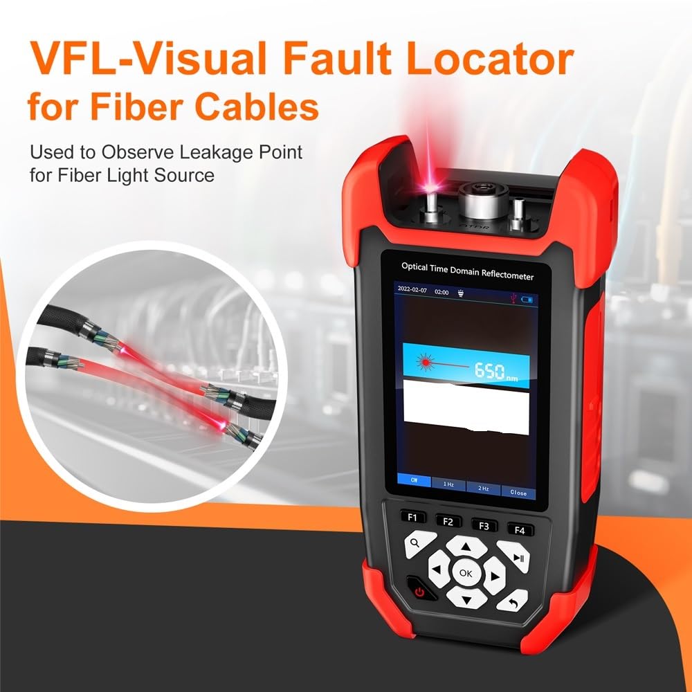 Probador de fibra óptica Mini OTDR, reflectómetro, OPM, VFL, OLS, probador Cable Ethernet