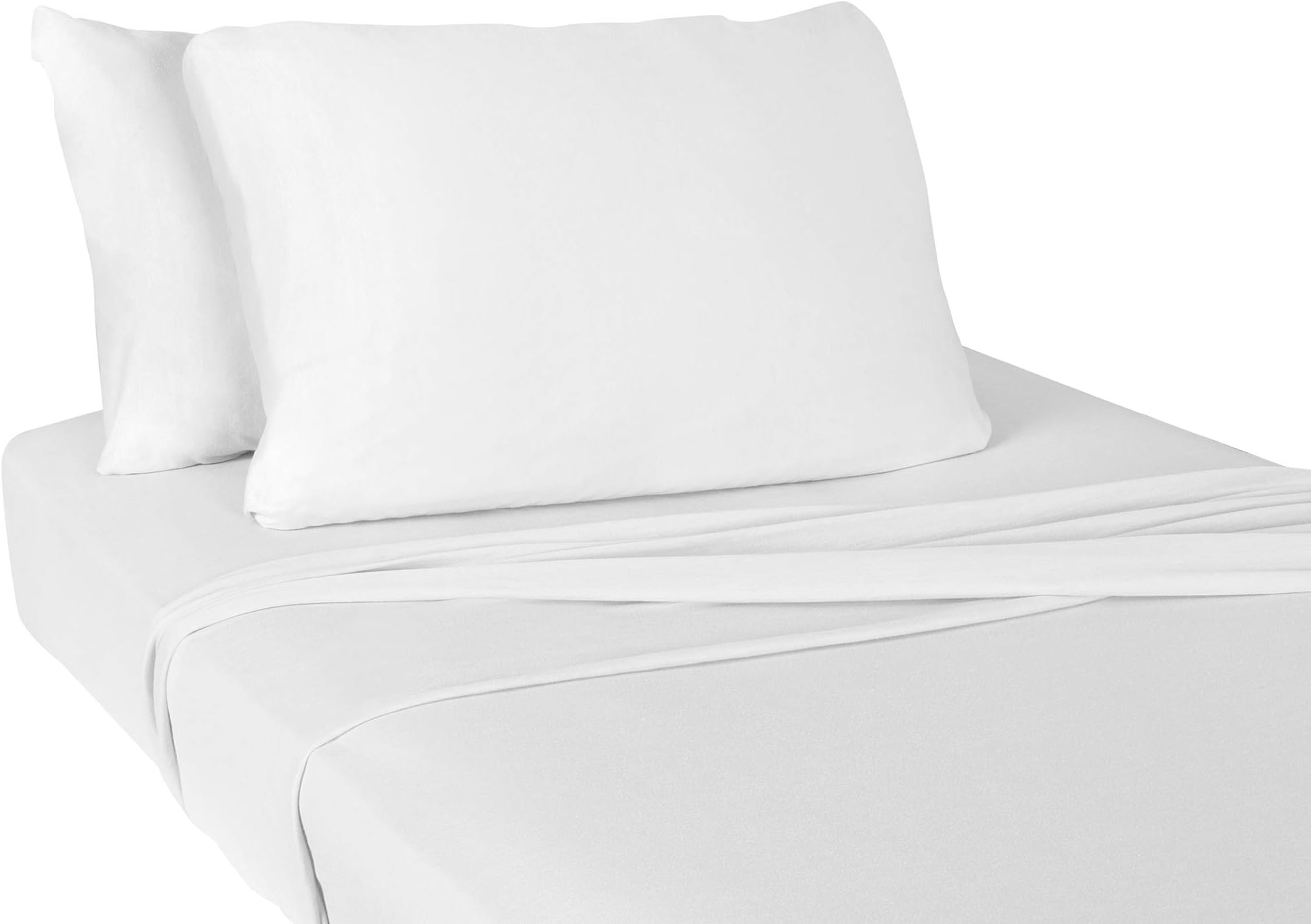 IDEAhomeJersey Knit Super Soft Pillow Cases, Polycotton, Envelope Closure End, Standard Size, 20" x 30", White, 2 Pack
