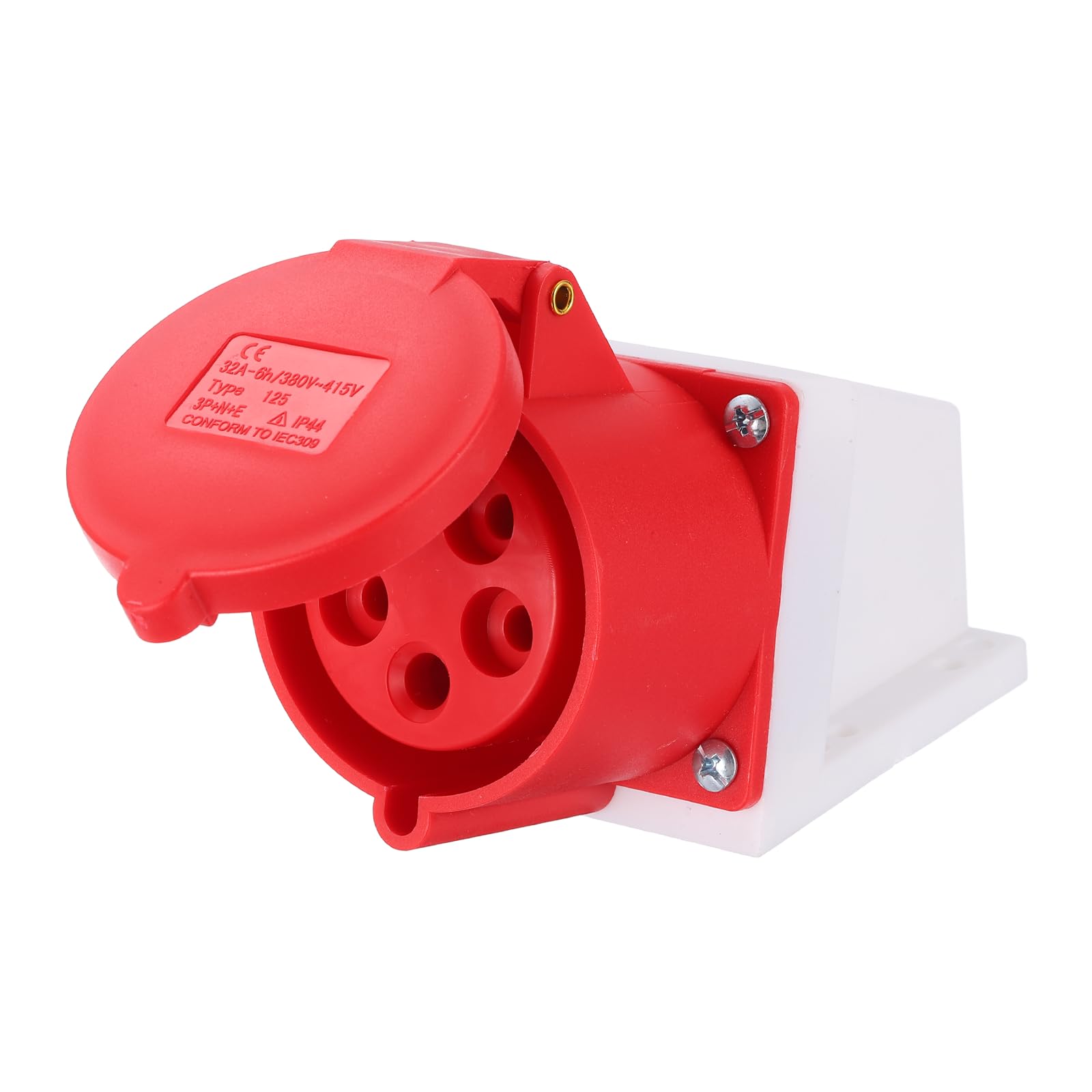 sourcing map 32A 5 Pin CEE Industrial Socket Connector, 380-415V 3P+E+N IP44 Waterproof Female Connectors Surface Mounted Sockets for Aviation and Industry
