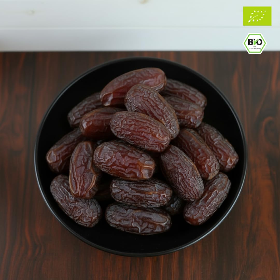 süssundclever.de® | Bio Medjool Datteln aus Palästina | Jumbo | 1 kg | kompostierbare Verpackung - besonders saftig und sehr groß