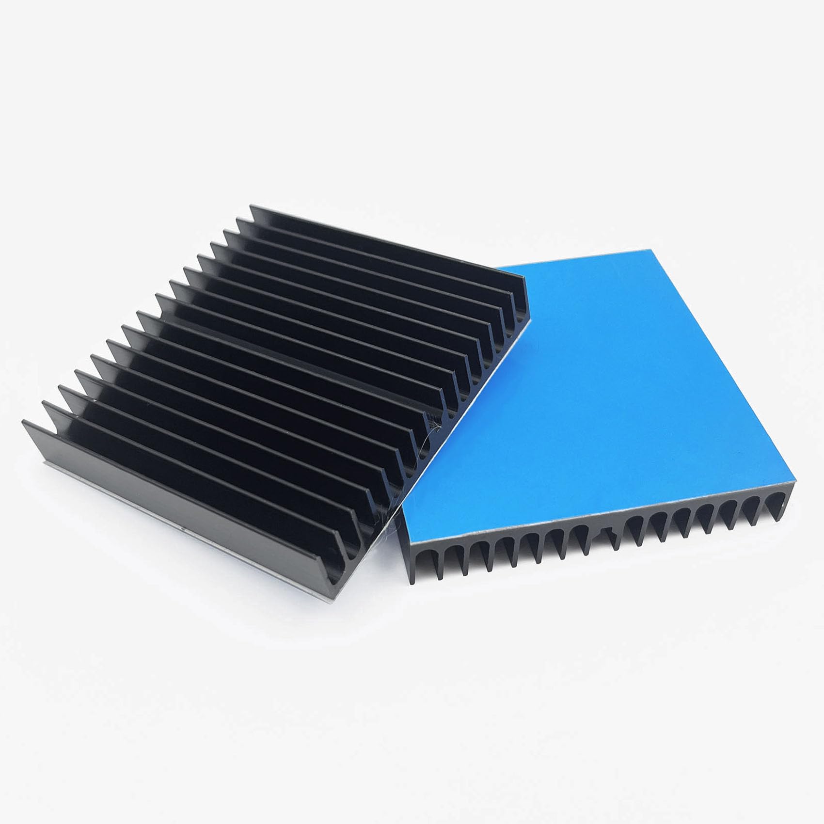Kit de disipador de calor de 2 piezas de 2.362 x 2.362 x 0.394 in con cinta adhesiva conductora térmica, disipador de calor de aluminio cuadrado para placa de circuito, enrutador de panel LED, 5