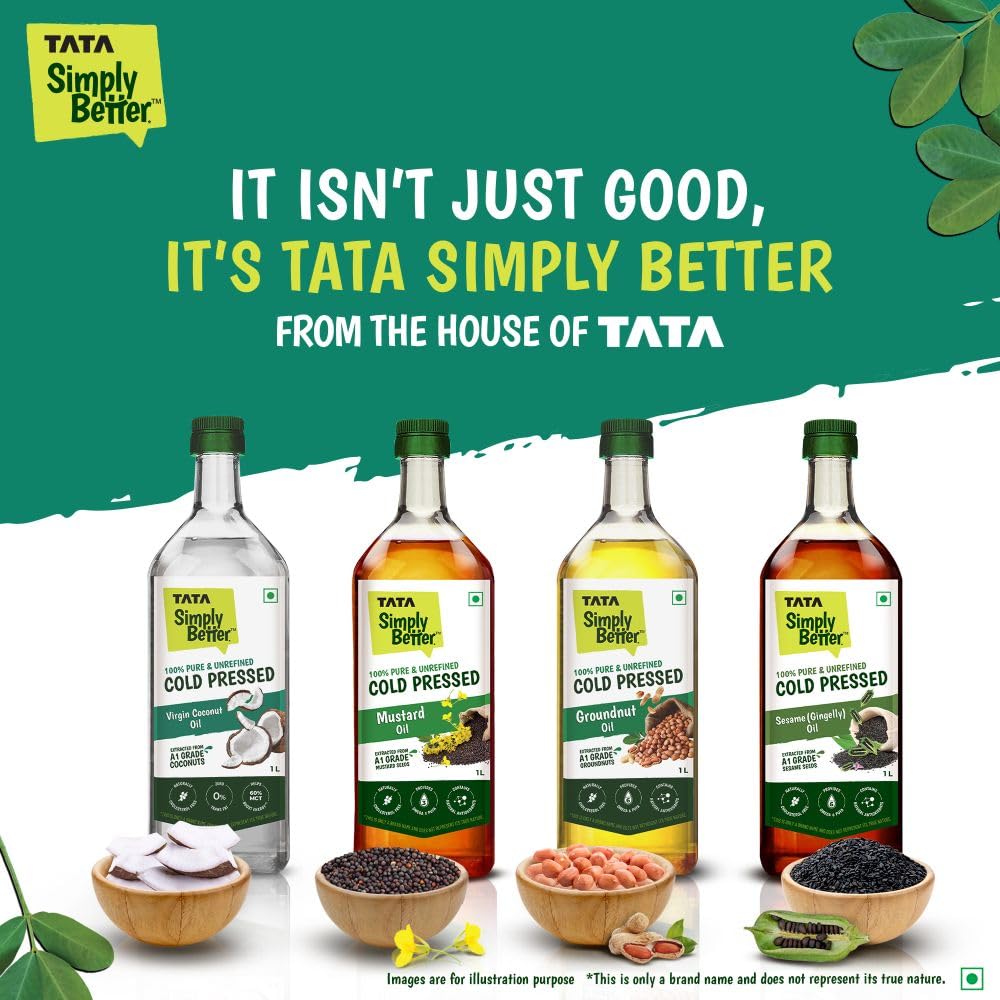 Diwali Sale Tata Simply Better Pure &Amp; Unrefined Cold Pressed Groundnut (Peanut) Oil,Kolhu/Kacchi Ghani/Mara Chekku/Ganuga,Naturally Cholesterol Free,1L,Groundnut Oil Rich Aroma &Amp; Flavour Of Real Groundnuts 8 Diwali Sale Tata Simply Better Pure &Amp; Unrefined Cold Pressed Groundnut (Peanut) Oil,Kolhu/Kacchi Ghani/Mara Chekku/Ganuga,Naturally Cholesterol Free,1L,Groundnut Oil Rich Aroma &Amp; Flavour Of Real Groundnuts