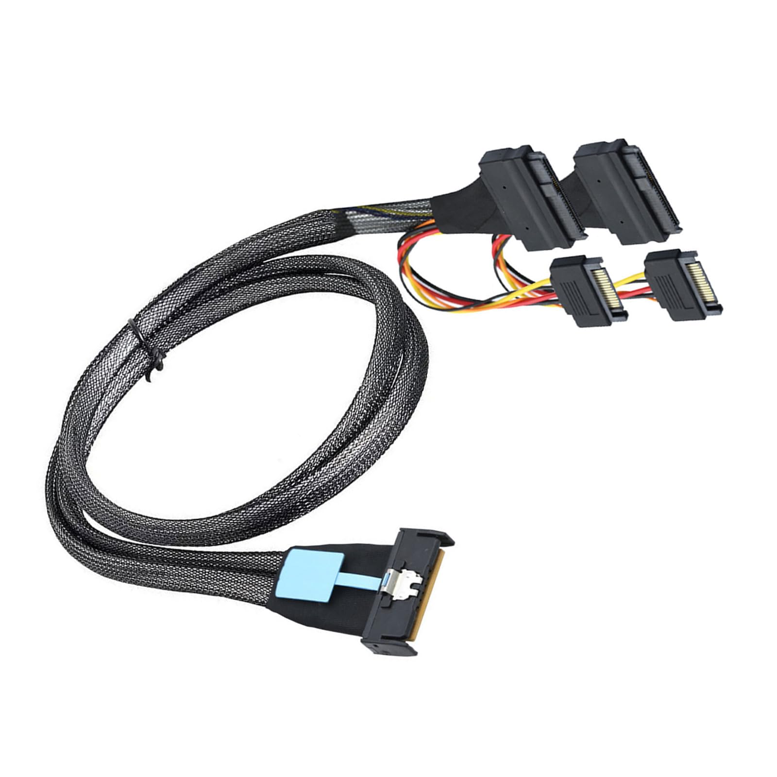 Cavo server sicuro da 50 cm da 8i 74P a doppio SFF8639+15P con alimentazione per migliorare le prestazioni, adattatore per scheda madre server da 16,69 pollici