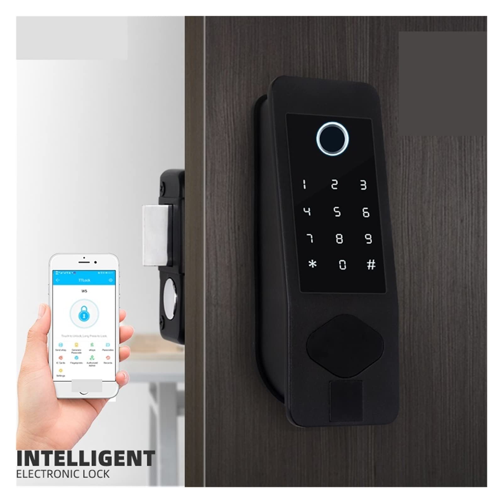 inteligentny Zamek, Inteligentny blokada drzwi WiFi Bluetooth FingePrint hasło 13.56 MHz M1 Card Brama Wsparcie dla domu zabezpieczeniem Blokada W6