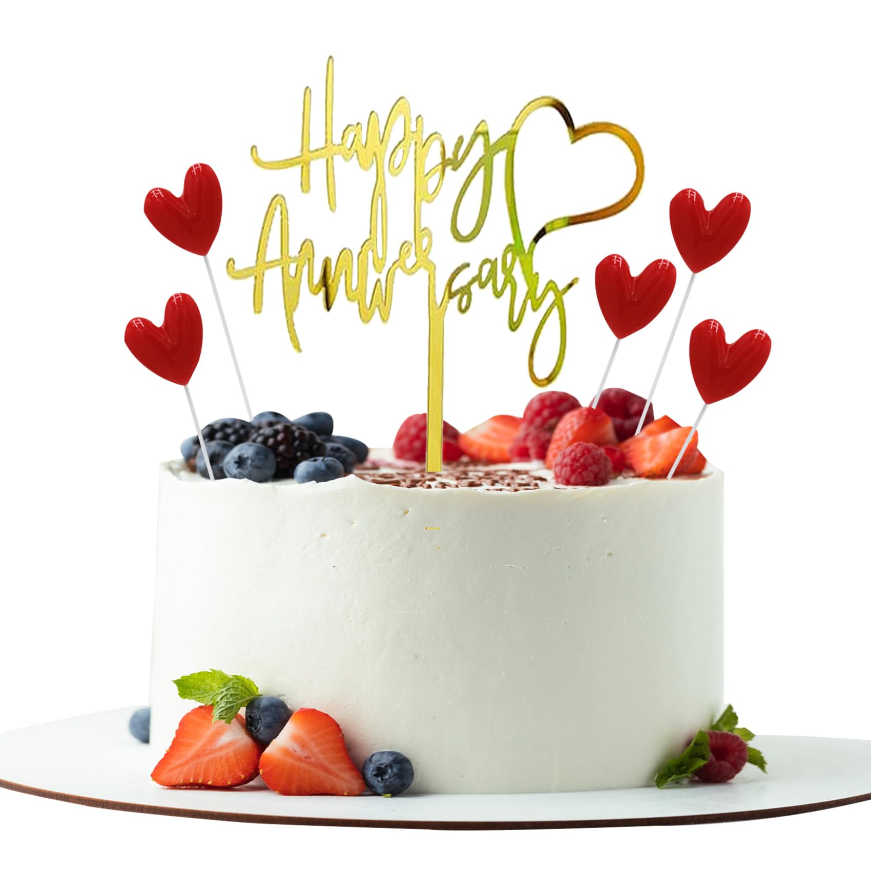 Amazon.co.jp: Happy Anniversary ケーキトッパー ゴールド ハッピー
