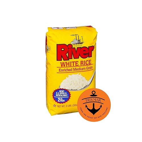 RIVER White Rice Peso neto enriquecido de grano medio. 2 libras (32 onzas) 31.99 oz Utilizado en ARROZ DOÇE (arroz dulce portugués PUdín de