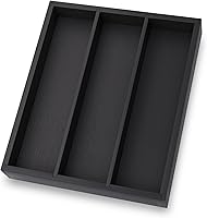 Vista 9 de Organizador de cubiertos de bambú para cajones de cocina, organizador de utensilios de cocina, bandeja organizadora de cubiertos para cubiertos