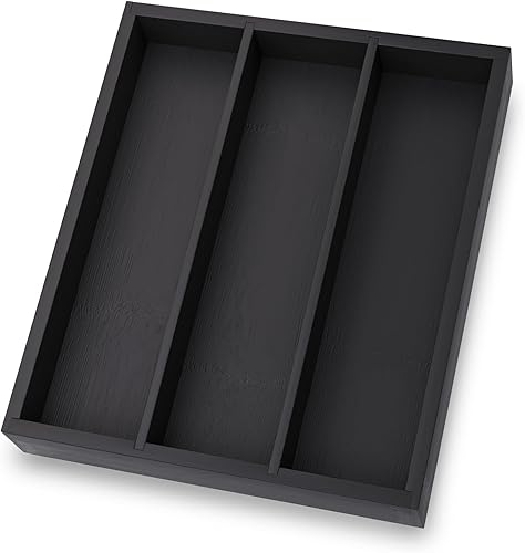 Miniatura 9 de Organizador de cubiertos de bambú para cajones de cocina, organizador de utensilios de cocina, bandeja organizadora de cubiertos para cubiertos,