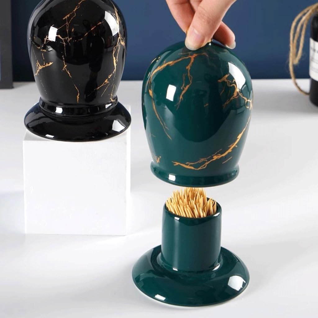 SONGCHAO Toothpick Dispenser Toothpick Box Ceramic Toothpick Holder Cotton Swab Box Restaurant Toothpick Storage Bucket Toothpicks for Appetizers(5)
