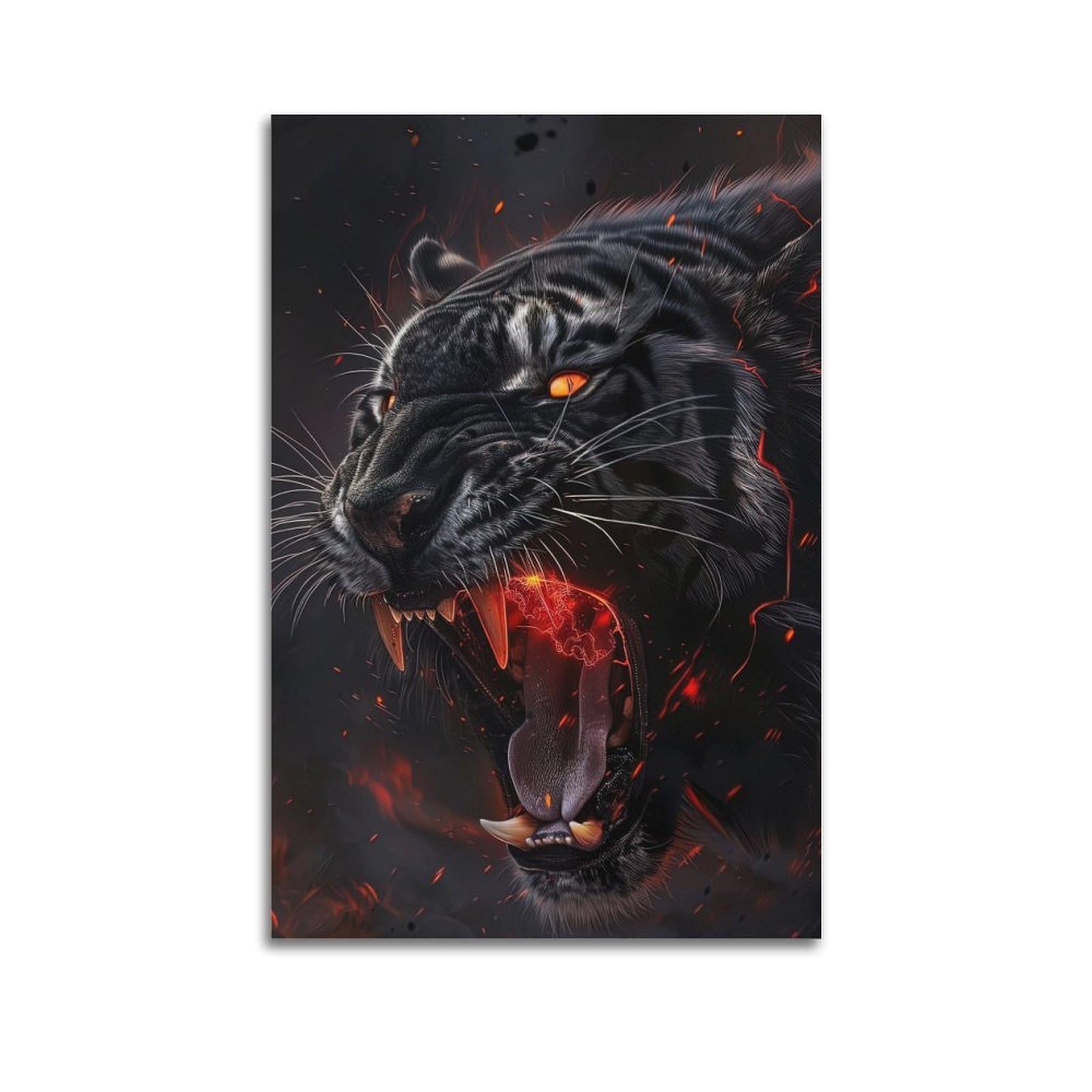 WPHSFX Animal Poster The Roaring Tiger Poster Decorative Painting Canvas Wall Posters And Art Picture Print Modern Family Bedroom Decor Posters 20x30inch(50x75cm)