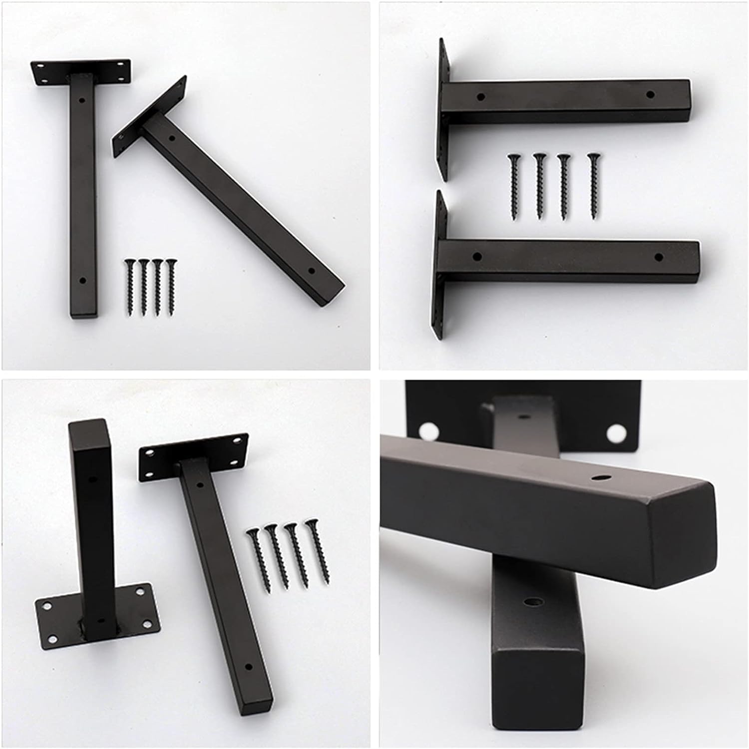 Heavy Duty Shelf Brackets,Wall Mounted Shelf Corner Brace, 10cm/4in 2x Hidden Industrial Floating Shelf Brackets, Metal Wall-mounted Storage Bracket,White-50cm/19.7in(Color:White） ( Color : White , Si