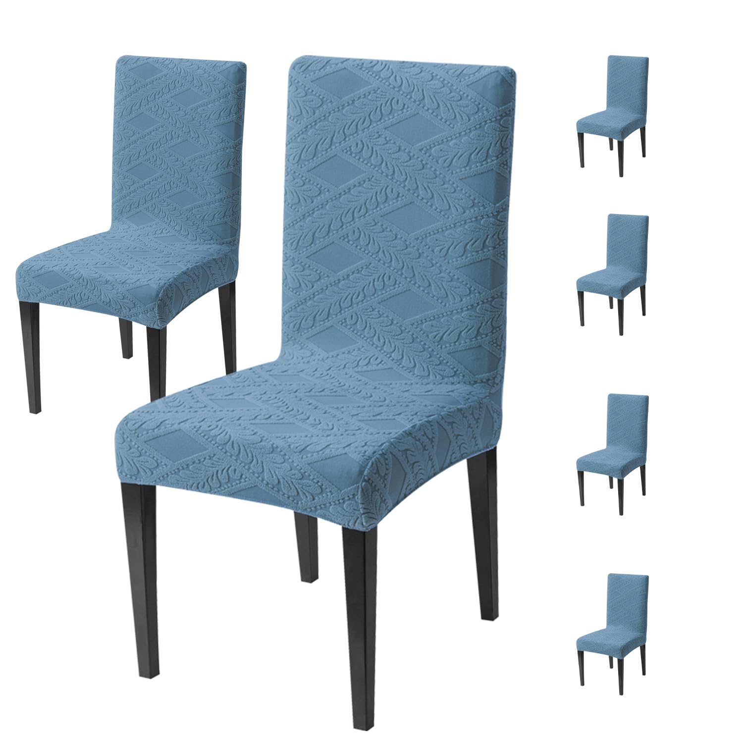Stretchable Chair Covers - Green Jacquard Dining Covers -17