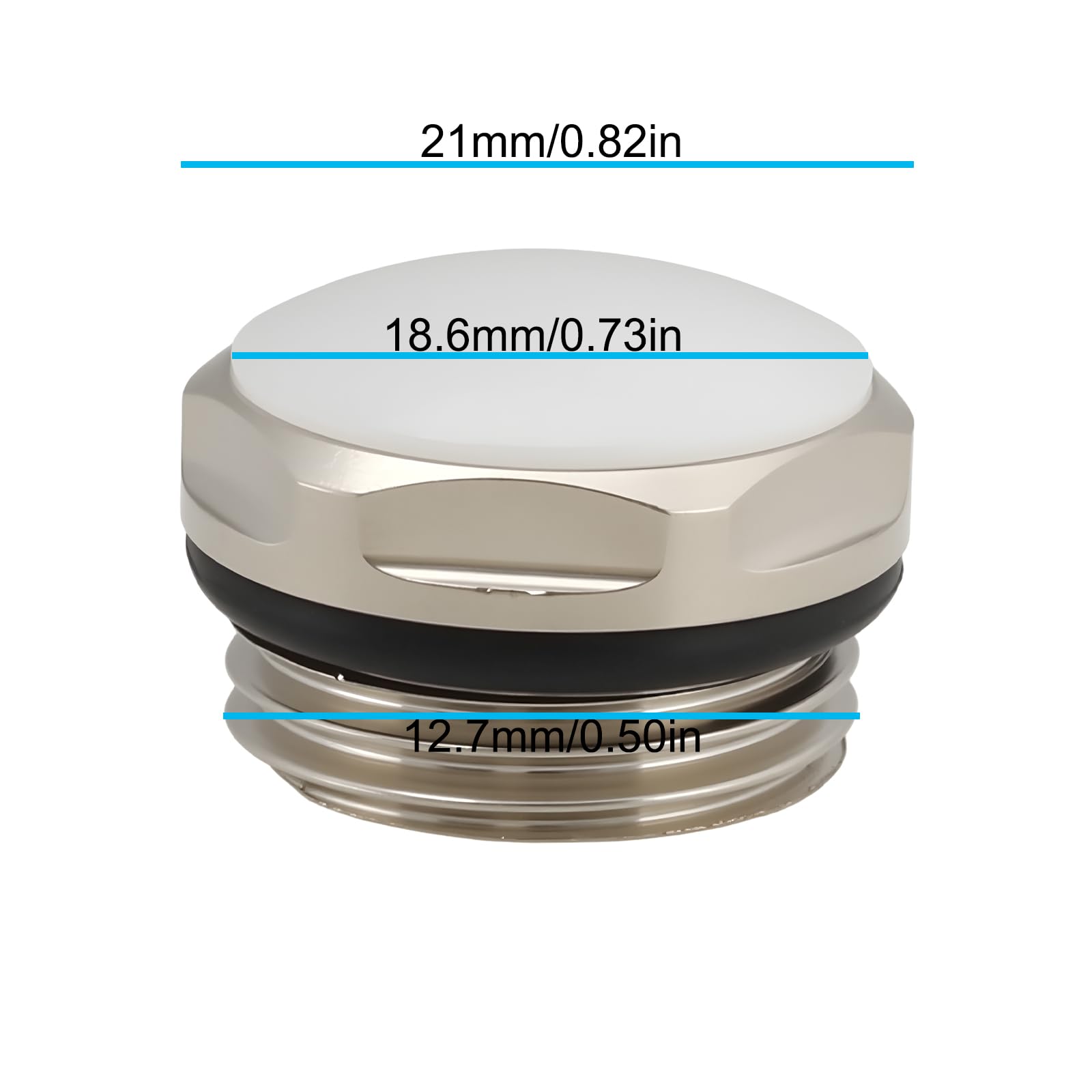 VGOL 10pcs 1/2"BSP Radiator Cover Plugs Stop End Cap, Brass Nickel Plated, for Radiator, Silver - Image 4