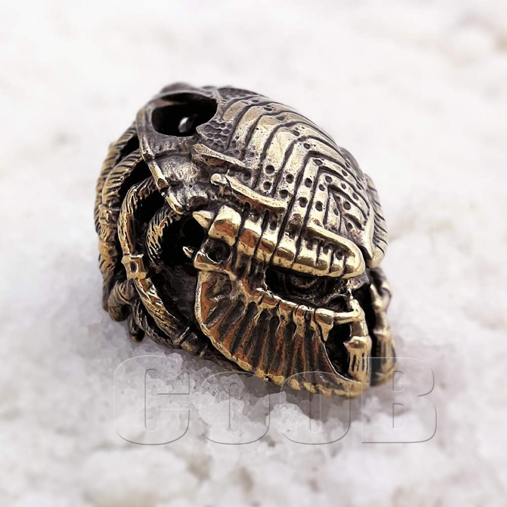CooB EDC Paracord Bead, Knife Lanyard Bead, Pendant Predator Head with Helmet #3. Metal Hand Made Paracord Lanyard Beads for Knife Lanyard Accessories 1Pcs/Lot