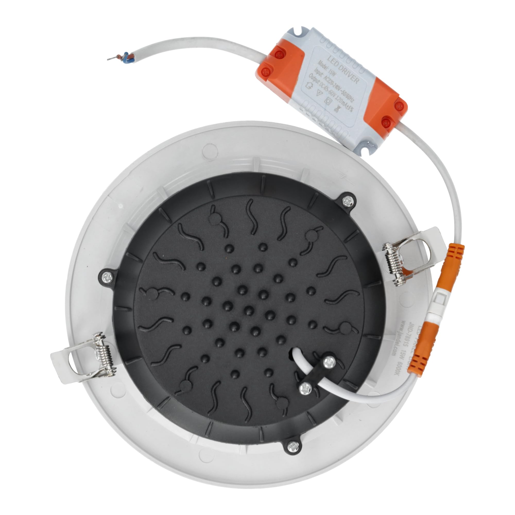 JANDEI – Confezione da 10 Faretti LED COB da Incasso da 15W, 1350 Lumen, Cornice Rotonda Bianca 160x55mm (Foro da 130-135mm). IP44 Ideale Cucina, Bagno - Luce fredda 6000K