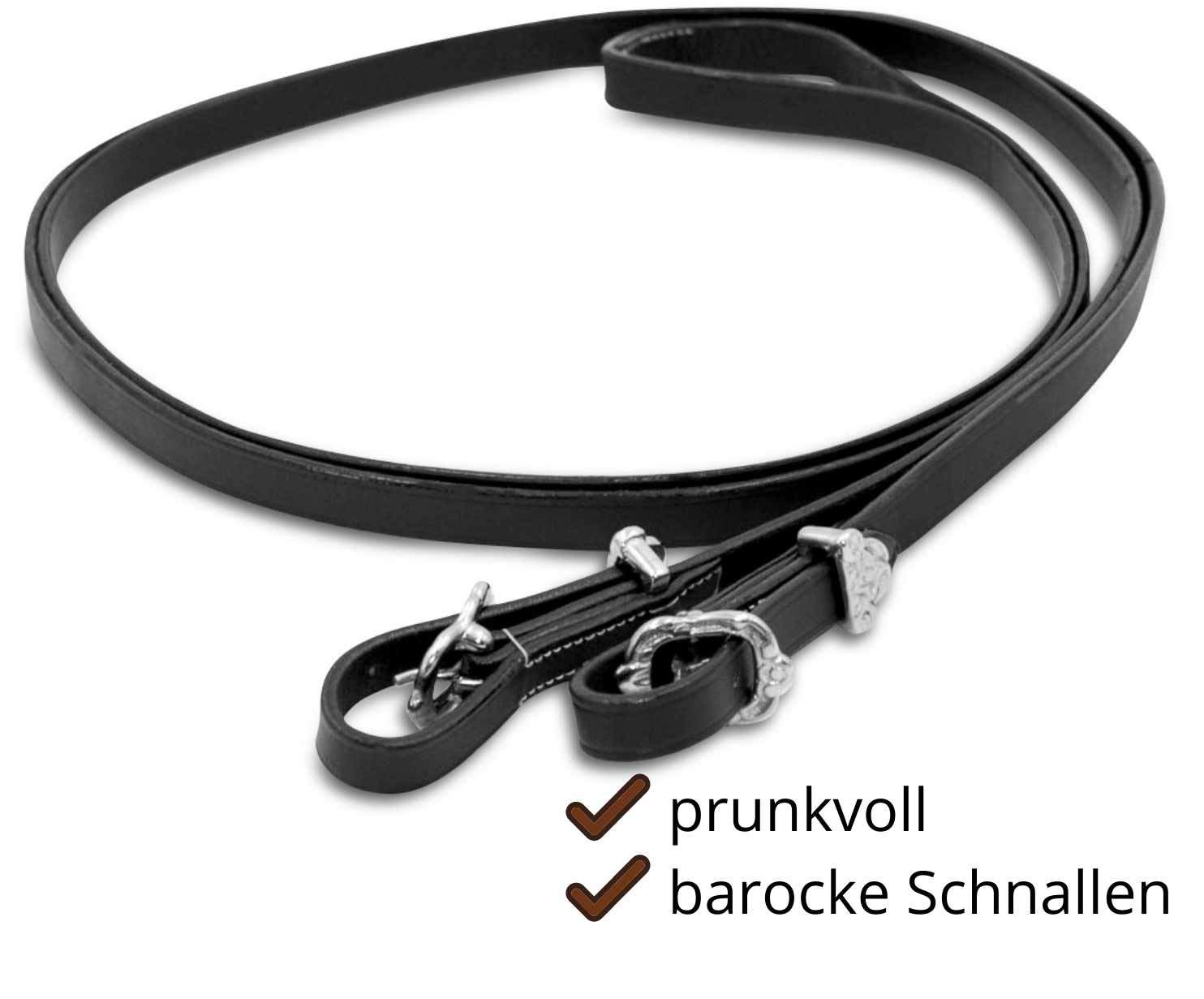 AMKA Prunkzaum Portugiesische Trense Barockzaum Barocktrense schwarz Silber Ornamente