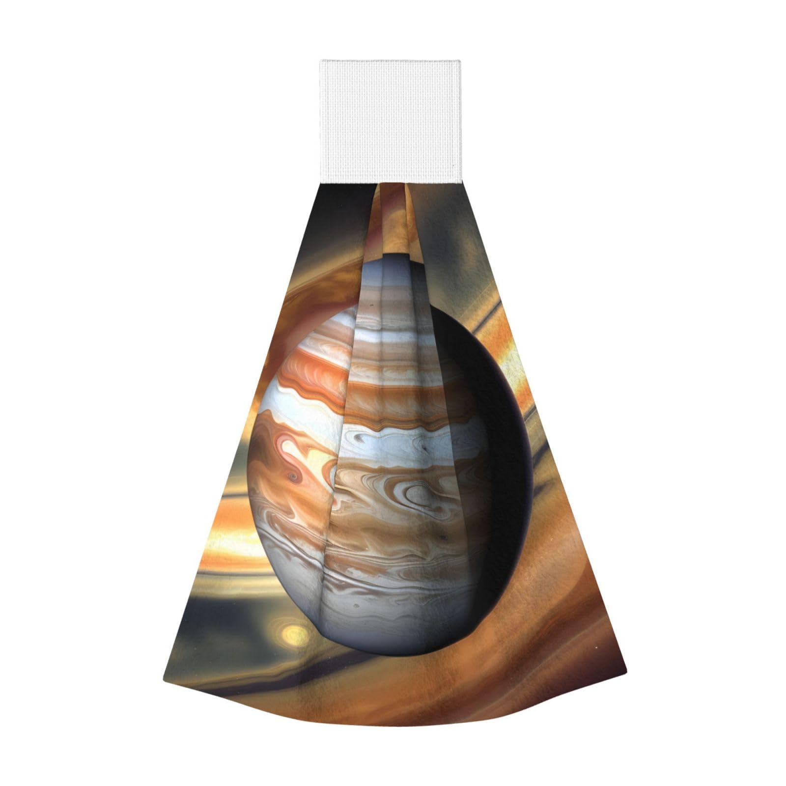 WUPngg Jupiter Landscape Bathroom Tie Towels/Dish Cloth,Kitchen Hanging Towel, Coral Fleece Dry Cleaning Hand Dishcloths One Size