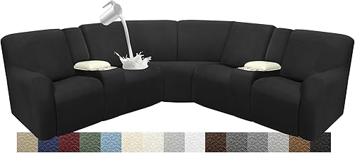 Miniatura 74 de Fundas de sofá reclinable impermeable para sección seccionales Fundas lavables para sofá en forma de L para sofás reclinables Fundas elásticas para