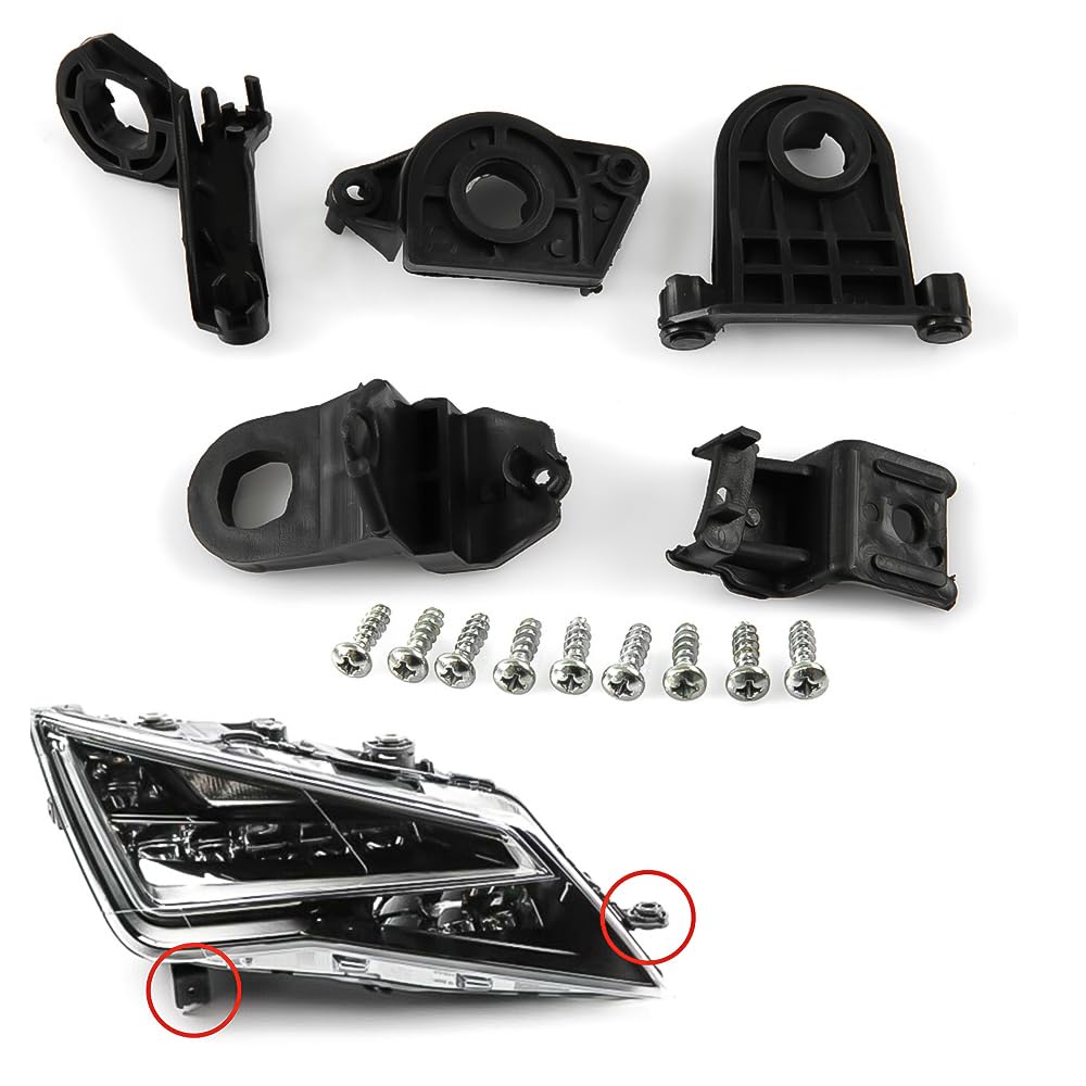 ROBUST Kit de Reparación de Soporte de Lengüeta de Faro Delantero de Coche Lado Derecho del Conductor para Seat Leon 5F0998226 2013 en Adelante