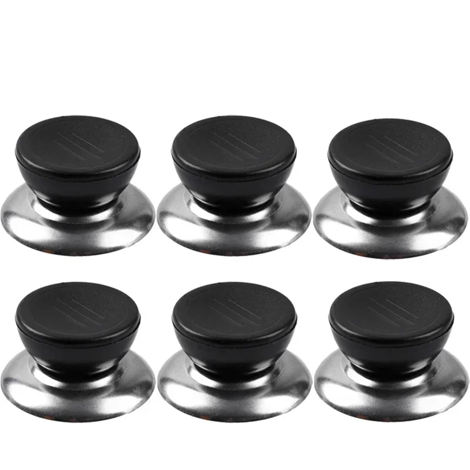 30Pcs Universal Pot Lid Knobs Replacement for Kitchen Pan Lids, Black Silver