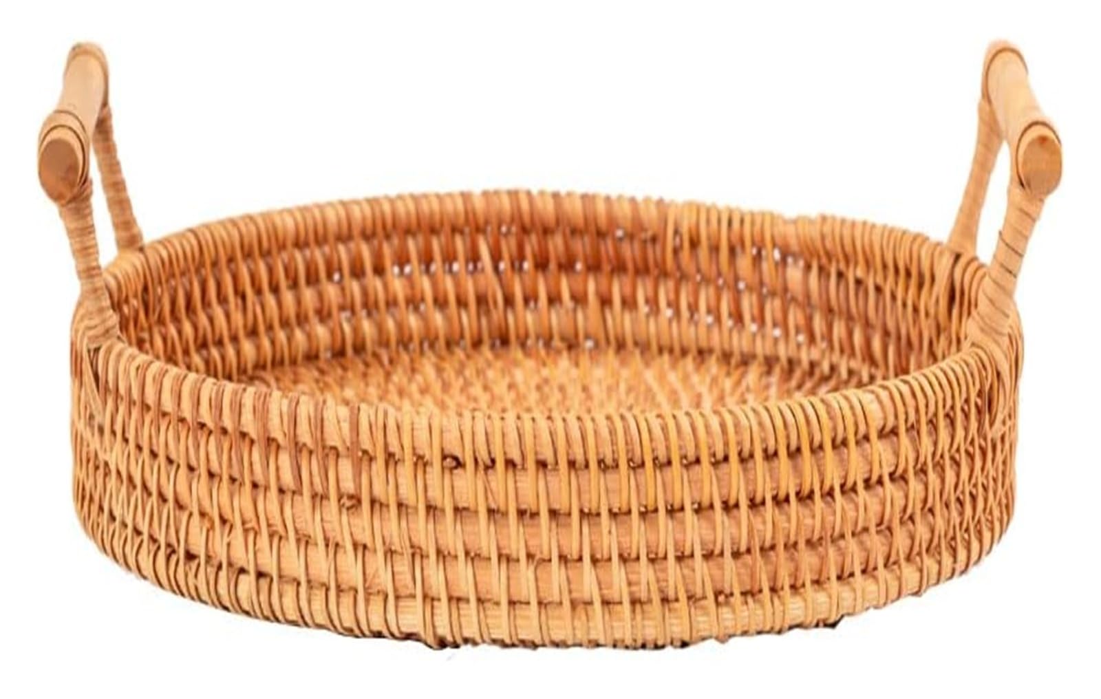 Paniers en osier et plateau rond en rotin de table diamètre 22cm