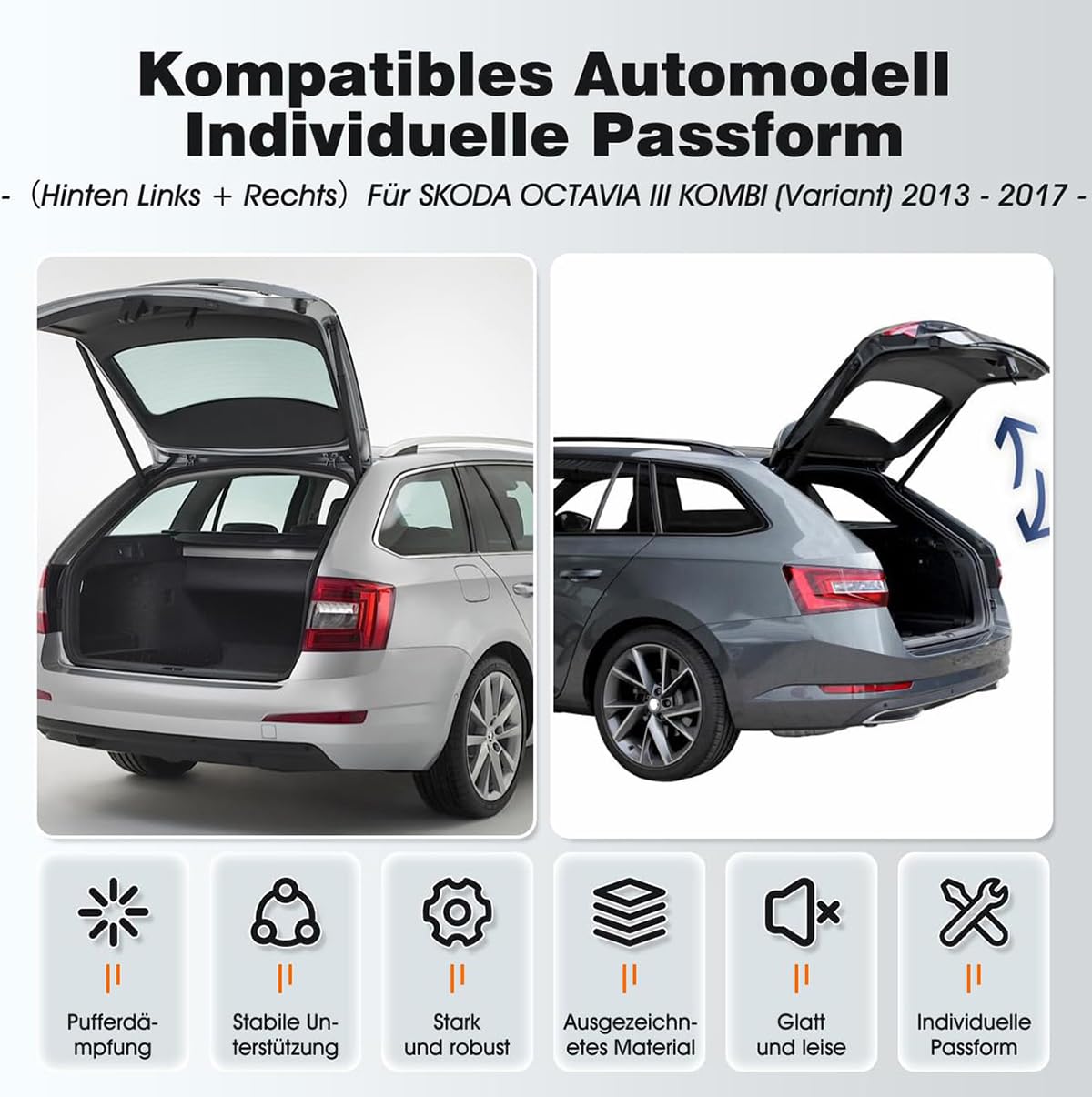 DOFFO Auto Ammortizzatori Cofano Posteriore elettrica per Volvo XC40 536 2019-2024 (L) 32296296 (R) 32296297,Baule Molle a Gas Strut Ascensore Portellone Idrauliche Staffa Bagagliaio Supporto