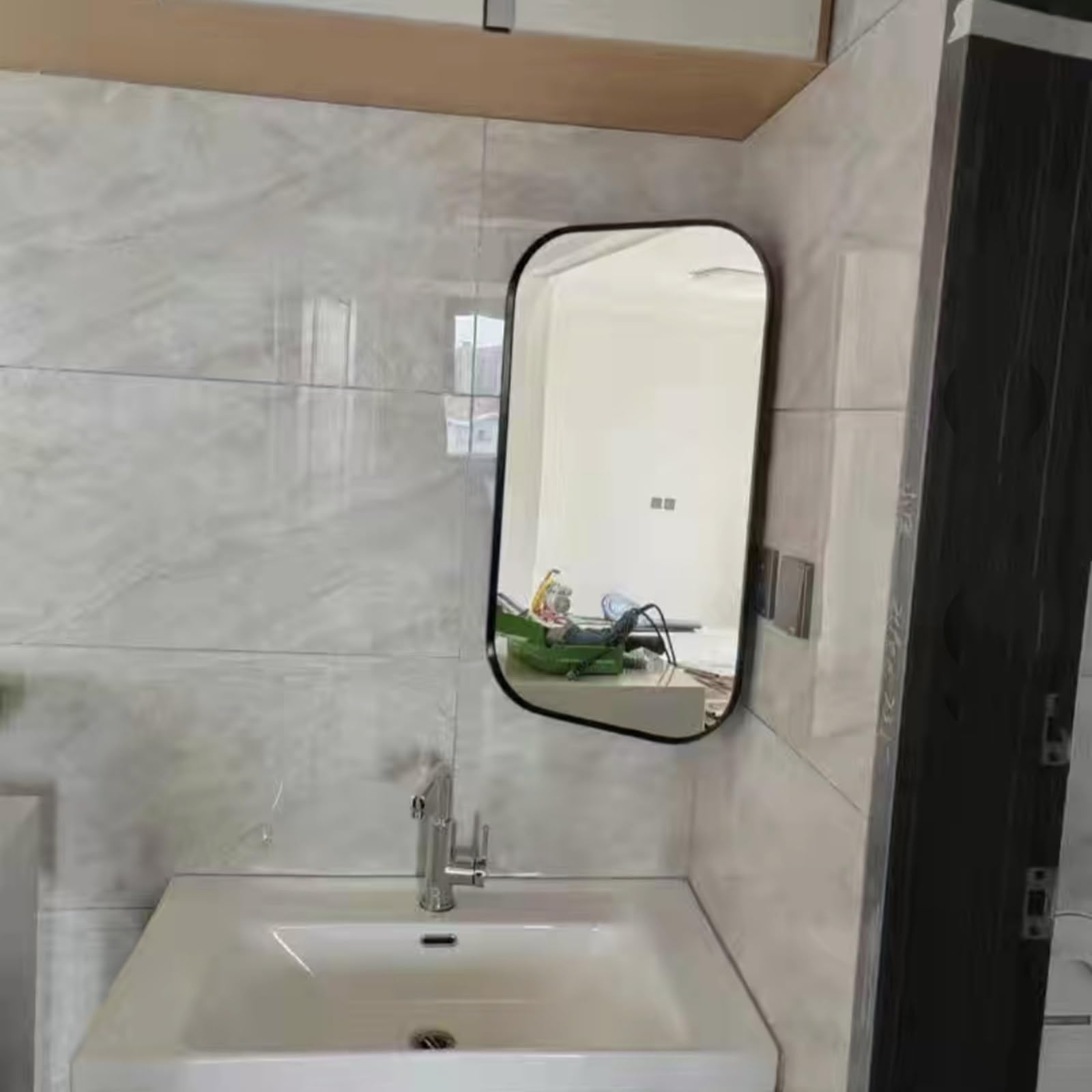 Espejo De Pared De Esquina Giratorio, Espejo De Baño Con Rotación De 360°, Espejo Decorativo Con Marco De Metal, Espejo De Maquillaje, Marco De Aluminio, HD, A Prueba De Explosiones ( Size : 40x70cm )