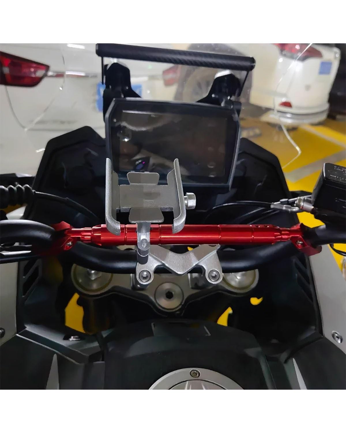 Porta Cellulare Moto Per Suzuki Motocicletta Universale Da 22-25 Mm Porta Cellulare GPS(-05-silver)