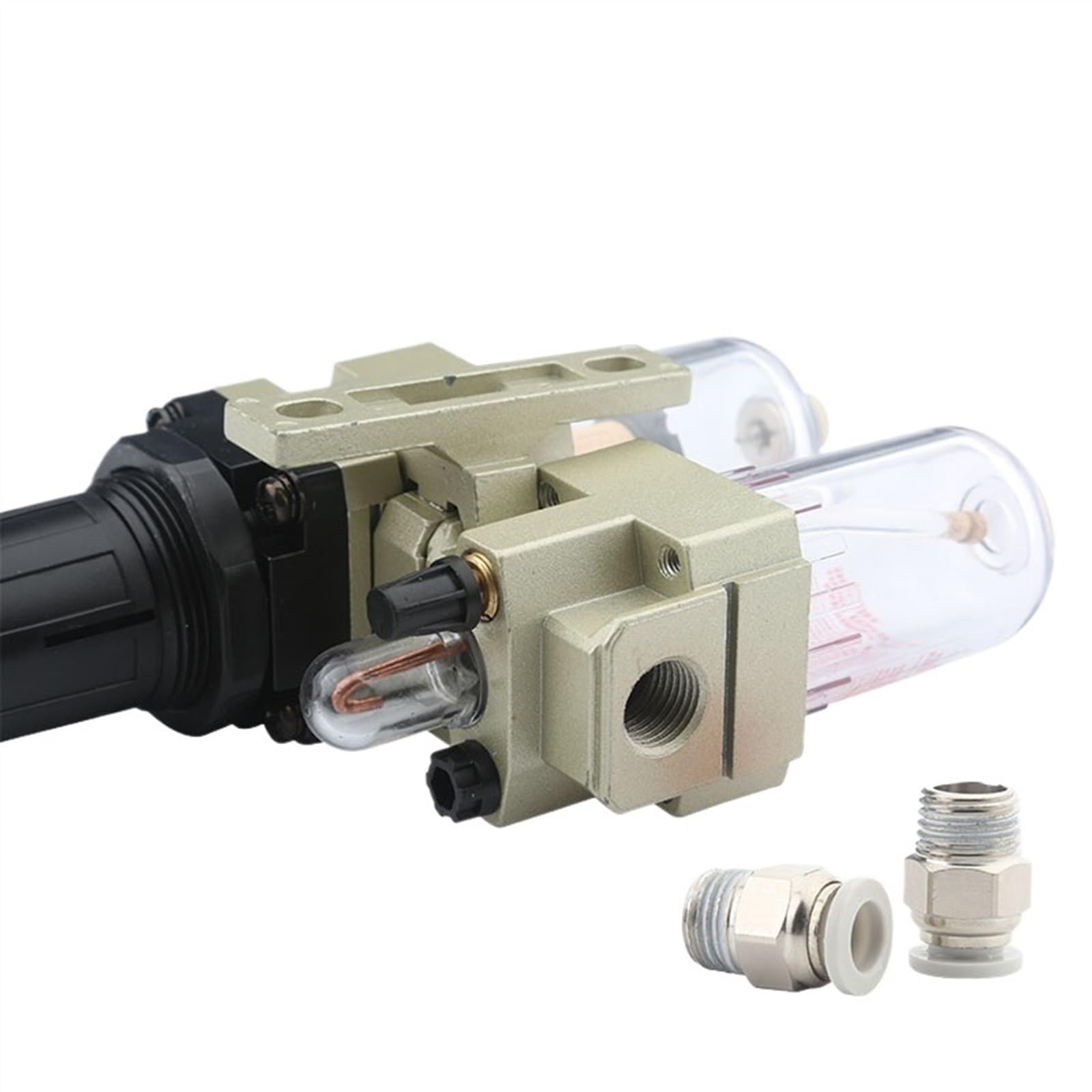 AFR2000 Pneumatyczny filtr regulator ciśnienia do uzdatniania powietrza, zawór redukujący ciśnienie sprężarki, przełącznik manometru, separator oleju i wody (AC-2010-02, otwór złącza 10)
