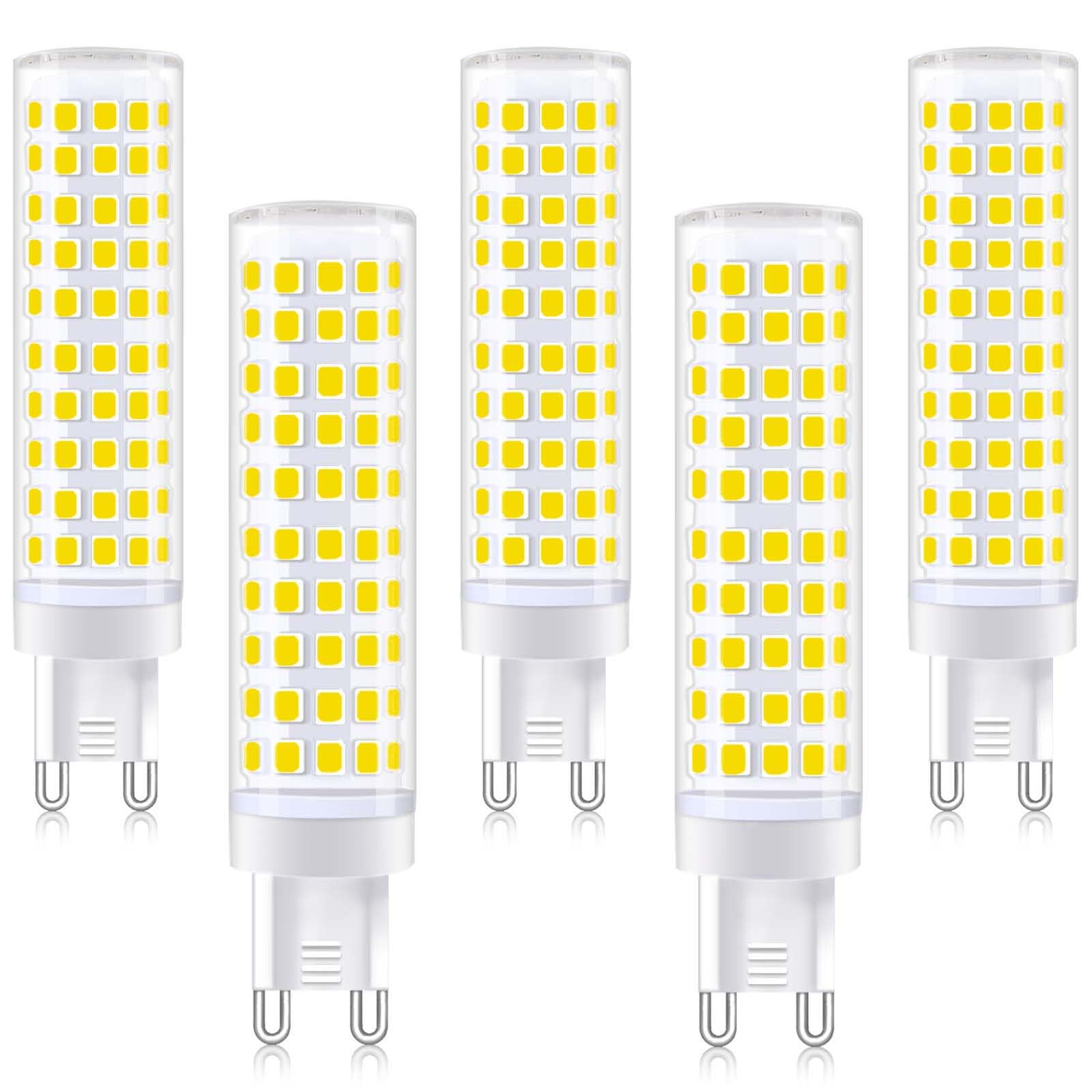 OPXELUYO G9 Led Light Bulb 100W Halogen Equivalent 1100 Lumen AC 120V 10W Daylight White 6000K Pack of 5
