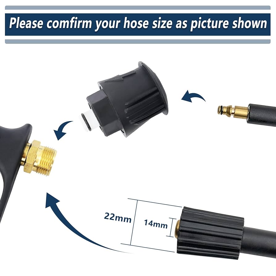 DERASL Pistola De Limpieza De Alta Presiu00f3n 4000PSI Con Acoplamientos