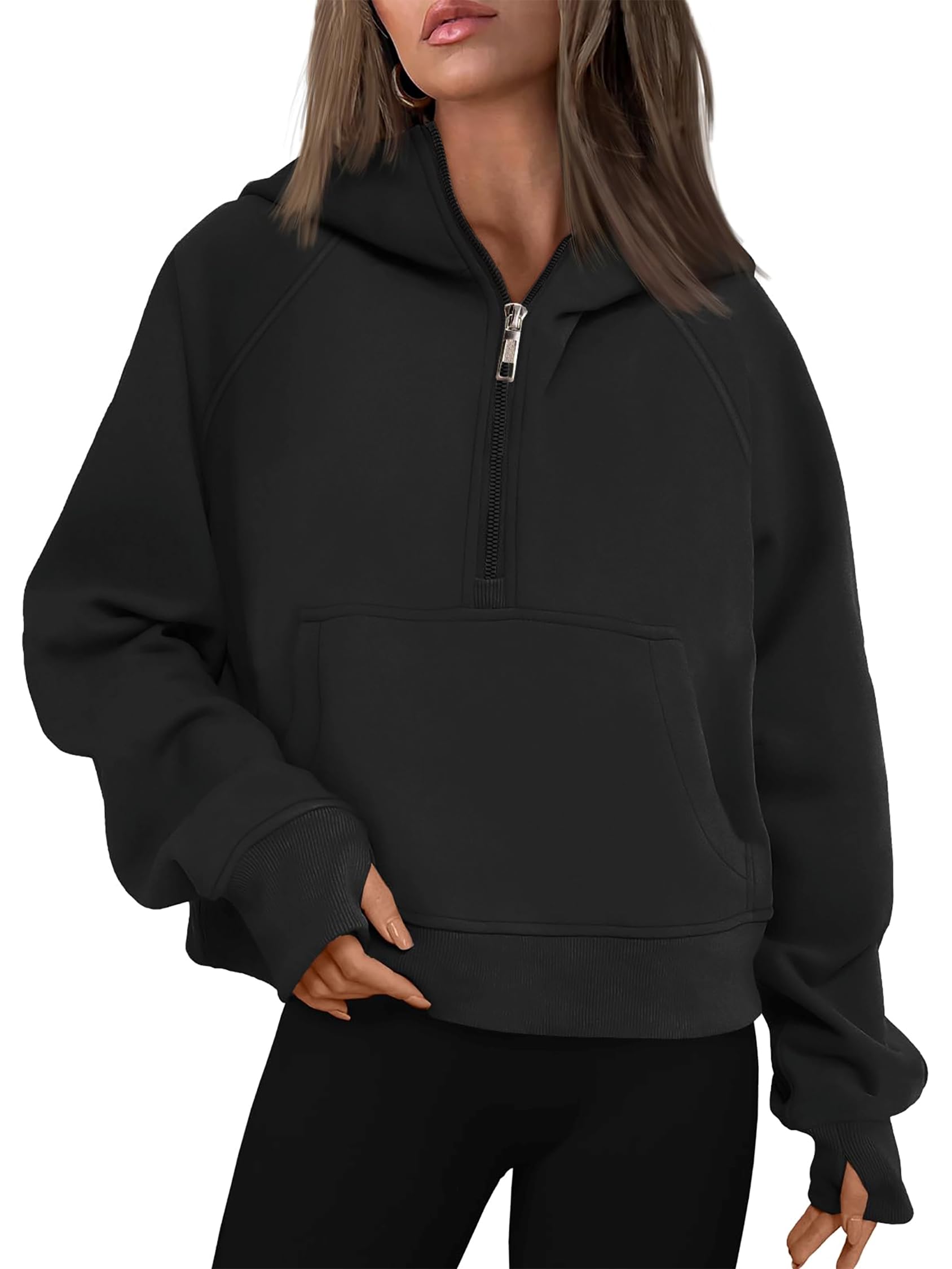 Timuspo Hoodie Damen Sweatjacke Kapuzenjacke mit Fleecet-Innenfutter Basic Zip Up Hoodie Pullover Winter Damen-Oberteile