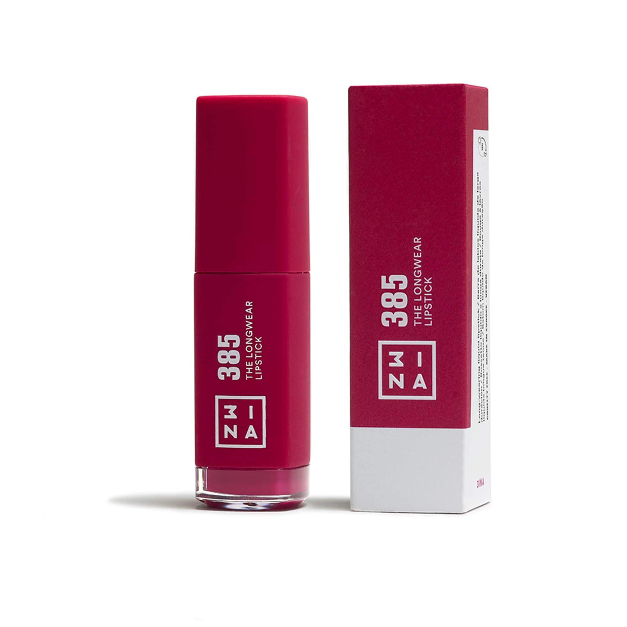 3INA The Lipstick - Moisturizing Lipstick for Women - Semi-Matte Satin Finish with 5-Hour Long Wear - Highly Pigmented and Comfortable - 241-0.16 oz: 385 - Burgundy 1 Count (Pack of 1)