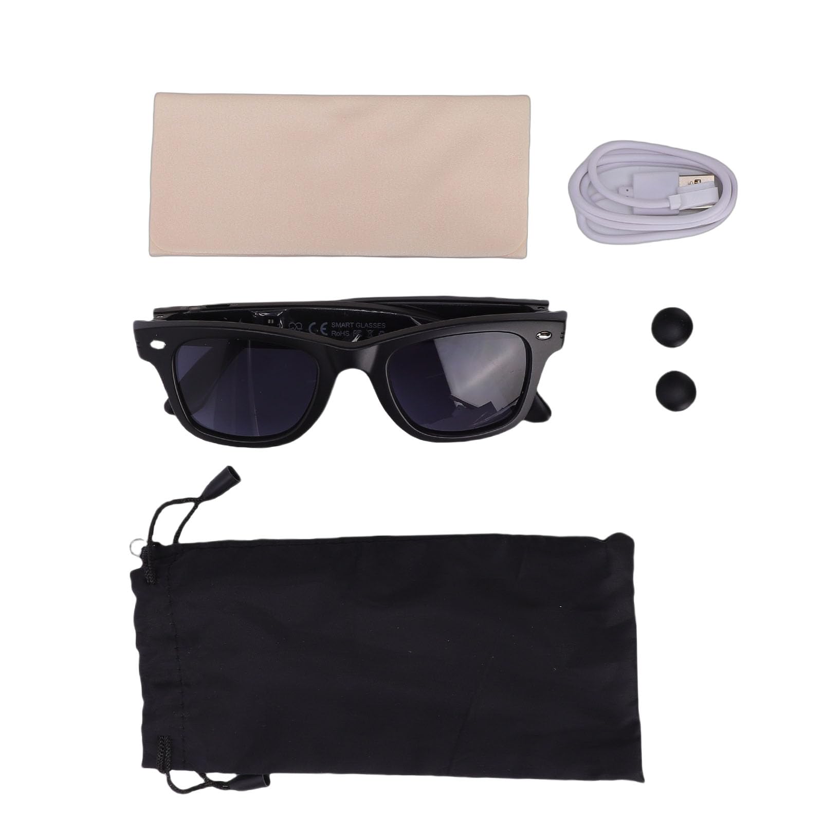 Jectse Lunettes Intelligentes AI, Traduction en Temps Réel Bluetooth 5.3 avec Prise en Charge ChatGPT 4.0, pour Les Appels Musicaux et Les Voyages Internationaux