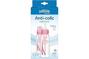 Dr. Brown's 8oz Wide Neck Options+ Baby Bottles, Pink (2 Pack)