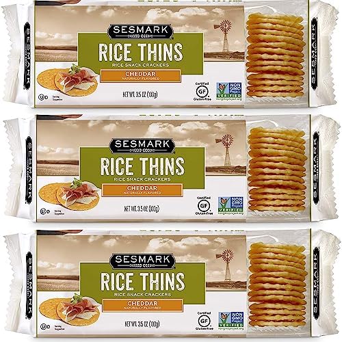 SESMARK Cheddar Rice Thins GlutenFree, NonGMO Verified