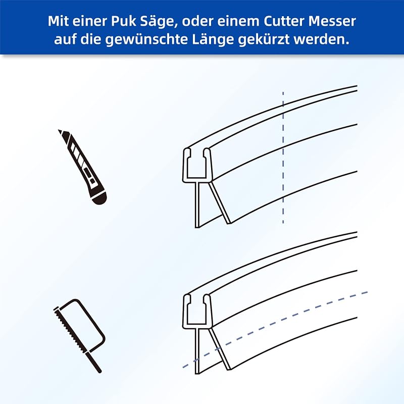 KOOBON Ívelt Zuhanykabin Tömítés 2x80cm Gumitömítés 6-8mm Üvegajtóhoz