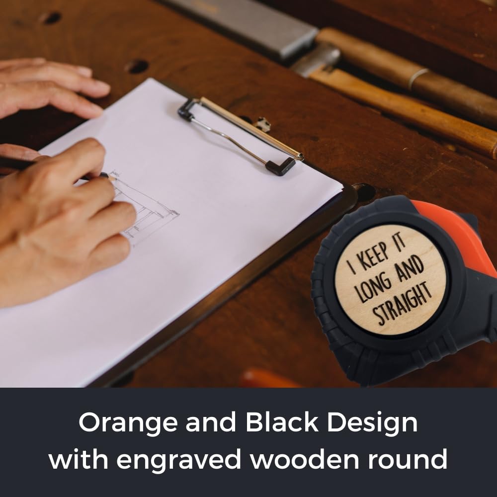 Boyfriend Gag Gift for Men Funny, Christmas for Boyfriend, Husband Birthday Gift Ideas, Funny White Elephant Gifts for Men Adult Humor, Cool Guy Gifts, I Keep It Long and Straight Tape Measure