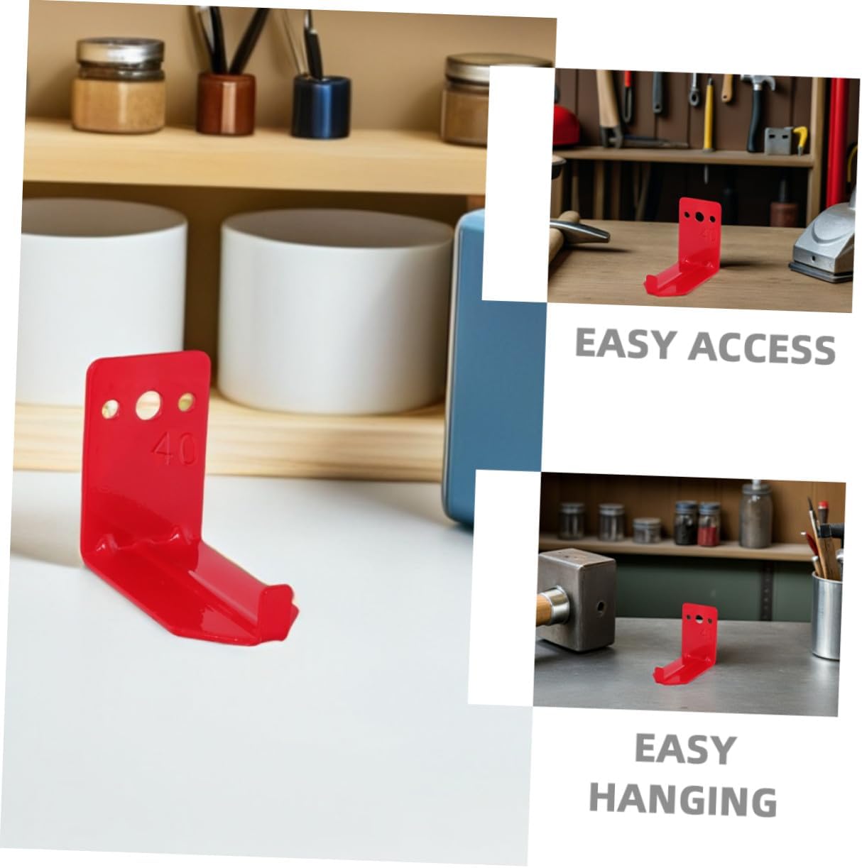 12 Sets Fire Extinguisher Mounting Brackets with Screws and Gaskets Bright Red Wall Hooks for Fire Extinguisher Cabinet