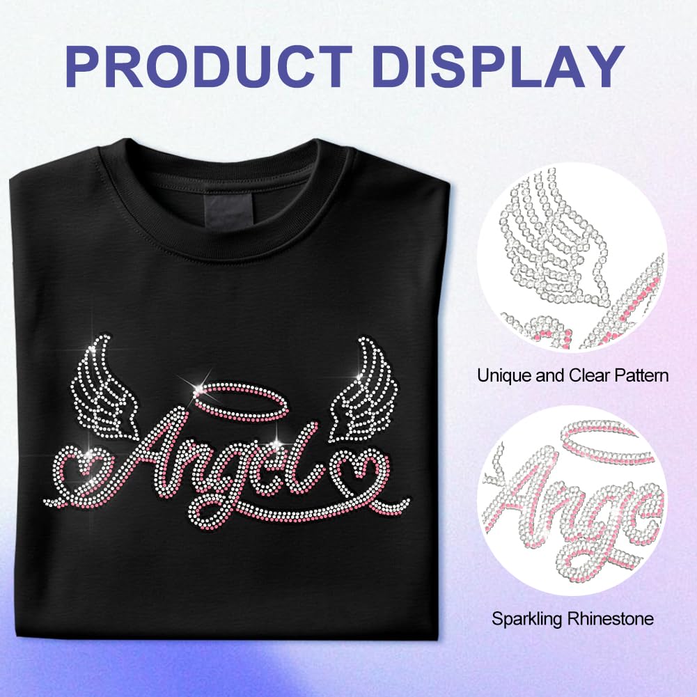 Angelo Ali Di Ferro Sul Bling Tansferhot Fix Strass Motivi Di - Foto 6