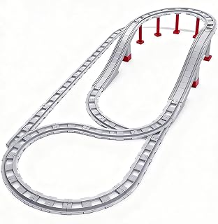 67PCS Bausteine Schienen Set, City Eisenbahn Schienen mit Gerade, Kurven, Cross Track, Kompatibel mit Marktführer, Spielzeug Geschenk für Kinder ab 2 Jahrenl