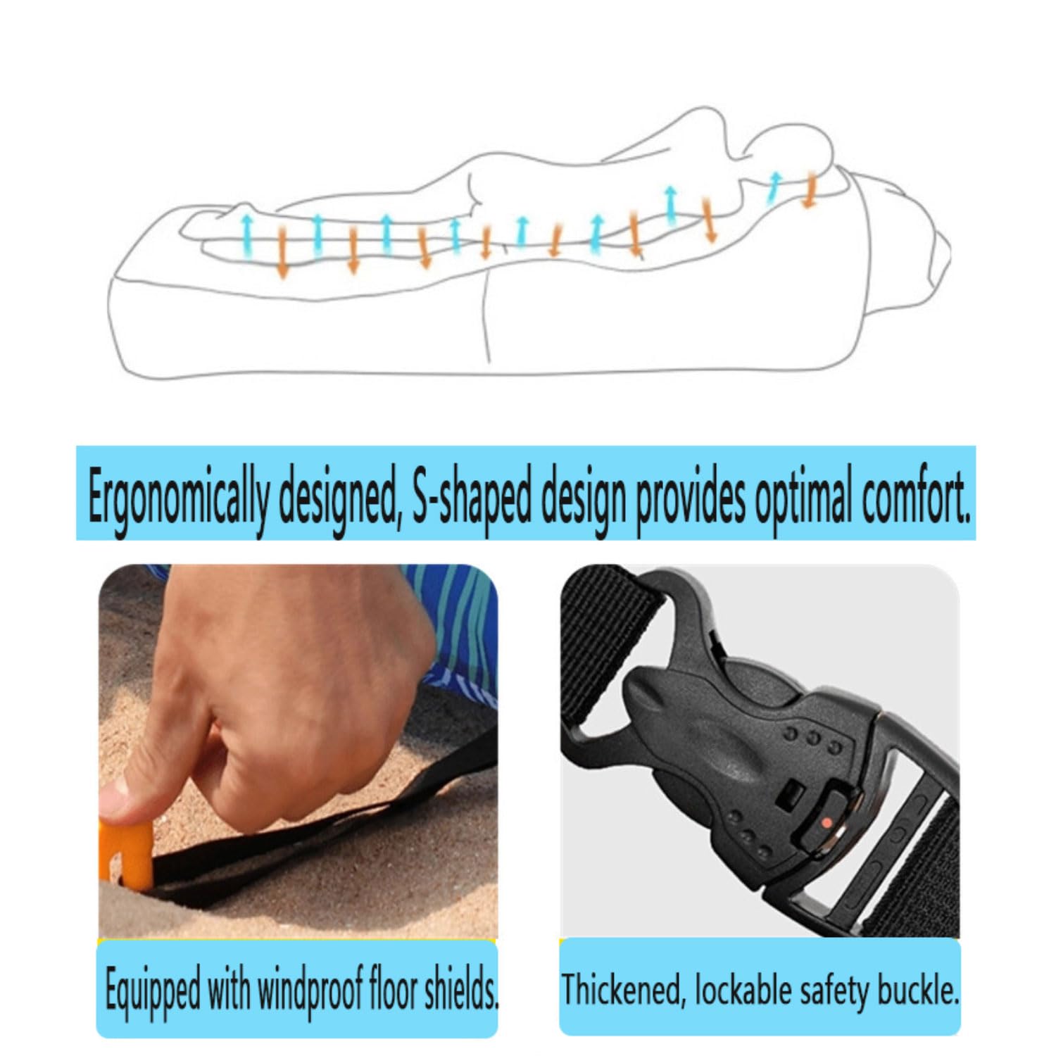 Divano Gonfiabile ad Aria Sdraio Air con Borsa Portatile Custodia Divano Gonfiabile Materasso Lettino Campeggio Sedia da Esterno per Viaggi Spiaggia Mare Piscina Divano Gonfiabile Campeggio