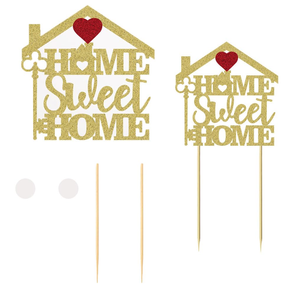 Sweet Home Cake Topper – Glitzernde „Süßes Zuhause“-Deko Für Kuchen, Perfekt Für Einweihungspartys