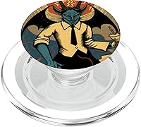 Vista 1 de Evil Baphomet Goat Devil Demon God with Wings Muralism Art PopSockets MagSafe PopGrip para iPhone