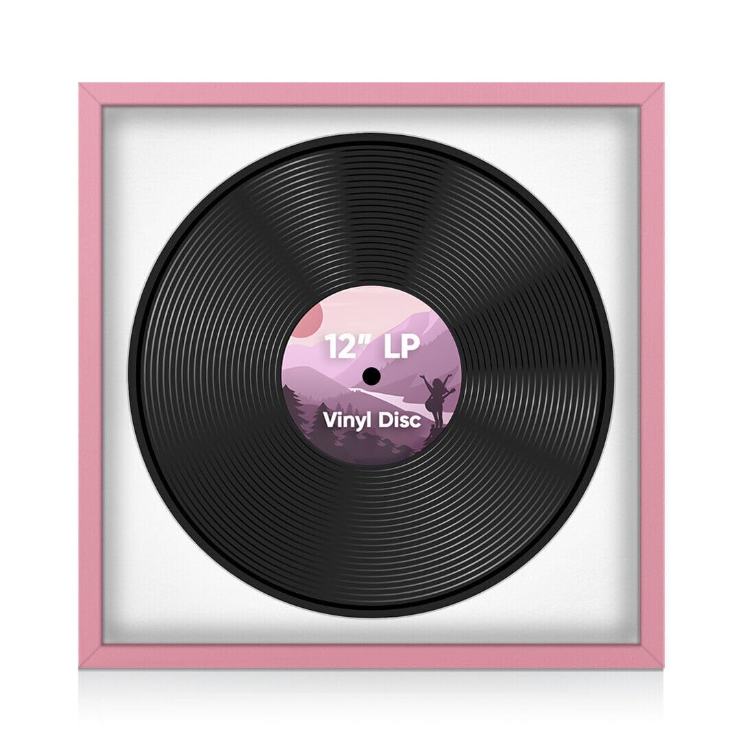 Alison Kingsgate 16x16 Pink Vinyl Record Frame for LP Disc