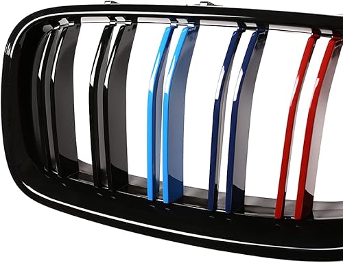 Miniatura 5 de Parrillas de riñón de admisión de parachoques delantero negro para BMW Serie 5 F10 F18 2010-2016 Piezas de repuesto (negro brillante M)