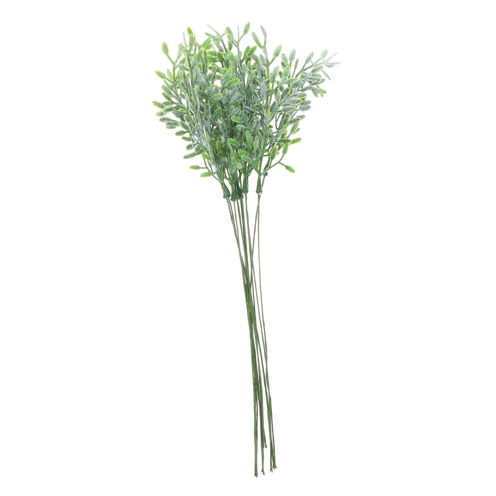 Yardenfun 10pcs Simulated Green Plant Decoration Artificial Plants Wedding Decor Fake Plant Fake Green Plant Decors Faux Plant Decor Flower Arrangement Stems Household Bride Wire