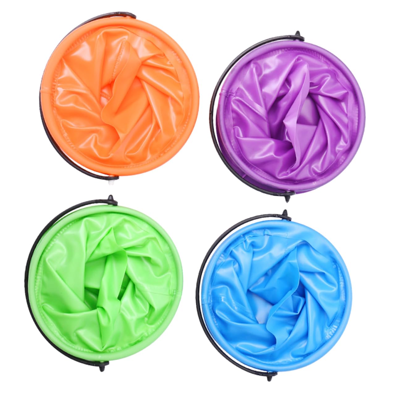 jojofuny 2 Set Secchio Pieghevole per Lavaggio Secchiello Multifunzionale per Pittura Pesca E Pulizia Verde Arancione Portatile per Ed Esterno 4 Pezzi*2