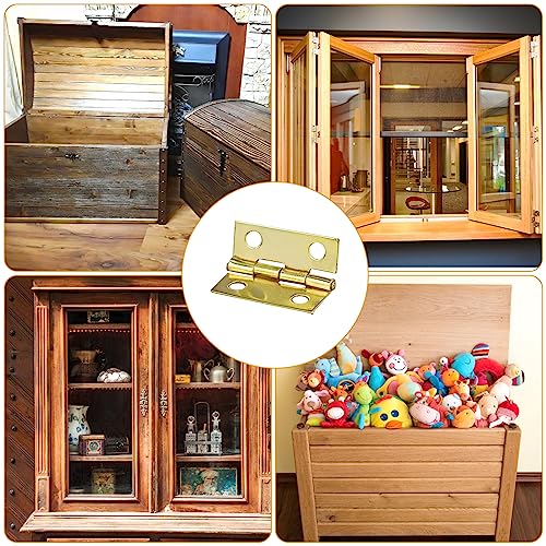 60 Pcs Antique Mini Hinges 15 * 18 mm Small Hinges for Dolls House with 240 Screwsfor DIY Crafts Wooden Box Toys Cabinet Drawer,with Screwdriver and Plastic case - Image 4